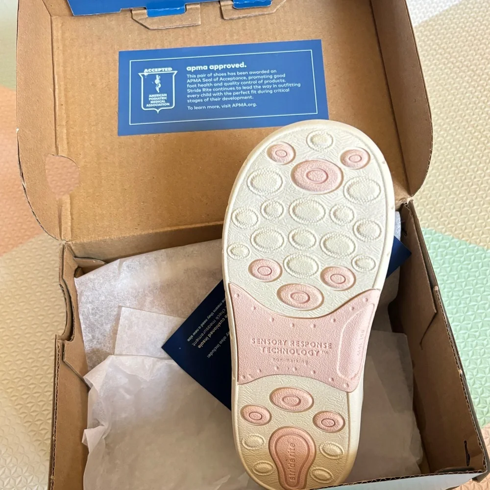 Stride Rite Girls' Double-Strap Glitter Mary Janes in Rose Gold Cordaline 8 Wide